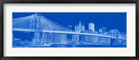 Brooklyn Bridge & East River in Blue Fine Art Print
