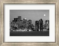Boston at night (Black And White) Fine Art Print
