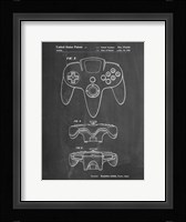 Chalkboard Nintendo 64 Controller Patent Framed Print