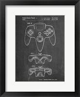Chalkboard Nintendo 64 Controller Patent Framed Print