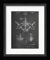 Chalkboard Ship Steering Wheel Patent Fine Art Print