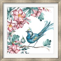 Island Living Bird and Floral I Fine Art Print
