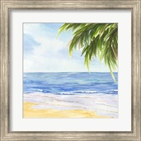 Beach and Palm Fronds I Fine Art Print