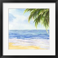 Beach and Palm Fronds I Framed Print