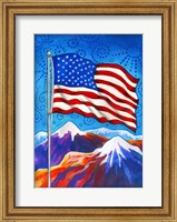 American Flag - Mountains Fine Art Print