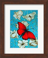 Aqua-Red Butterfly Fine Art Print