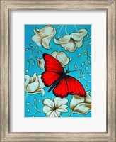 Aqua-Red Butterfly Fine Art Print