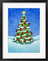 Christmas Red Bird Tree Fine Art Print