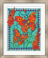 Orange & Blue Butterflies Fine Art Print