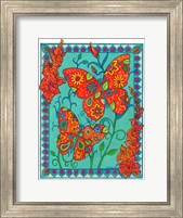 Orange & Blue Butterflies Fine Art Print