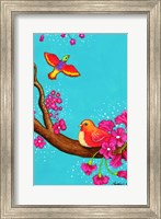 Pink Flower Birds Fine Art Print