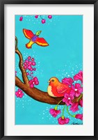 Pink Flower Birds Fine Art Print