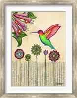 Stick Flower Hummingbird Fine Art Print