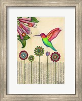 Stick Flower Hummingbird Fine Art Print