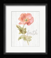 Garden Poppy on Wood Faith Framed Print