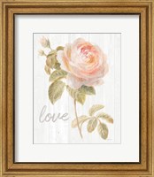 Garden Rose on Wood Love Fine Art Print