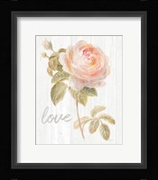 Garden Rose on Wood Love Fine Art Print