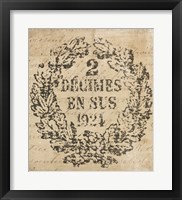 Vintage Letter Crest II Antique Border v2 Framed Print