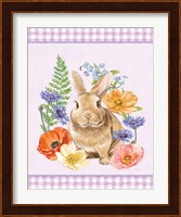 Sunny Bunny II Checker Border Purple Fine Art Print