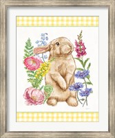 Sunny Bunny III Checker Border Fine Art Print