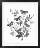 Butterfly Bouquet I Linen BW I Fine Art Print