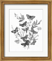 Butterfly Bouquet I Linen BW I Fine Art Print