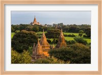 Ancient Temple and Pagoda at Sunrise, Bagan, Mandalay Region, Myanmar Fine Art Print