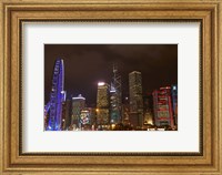 Skyscrapers and Hong Kong Observation Wheel, Hong Kong, China Fine Art Print