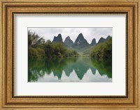 Karst Hills with Longjiang River, Yizhou, Guangxi Province, China Fine Art Print