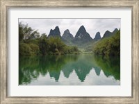 Karst Hills with Longjiang River, Yizhou, Guangxi Province, China Fine Art Print