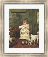 Girl with Dogs Fine Art Print