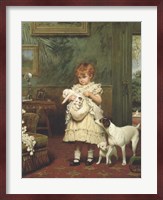 Girl with Dogs Fine Art Print