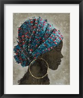 Profile of a Woman I (gold hoop) Framed Print