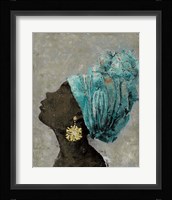 Profile of a Woman II (gold earring) Framed Print