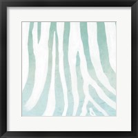 Soft Animal Prints Blue Zebra Framed Print
