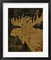 Rustic Lodge Animals Moose Framed Print