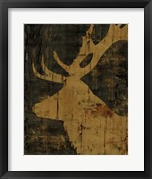 Rustic Lodge Animals Deer Framed Print