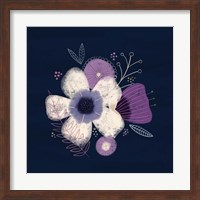 Cream Florals on Navy I Fine Art Print