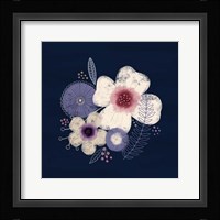 Cream Florals on Navy II Framed Print
