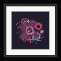 Dark Purple Florals I Framed Print