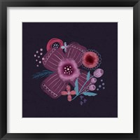 Dark Purple Florals I Framed Print