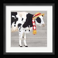 Intellectual Animals I Cow and Bell Framed Print