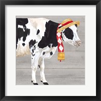 Intellectual Animals I Cow and Bell Framed Print