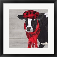 Intellectual Animals III Cow and Scarf Framed Print
