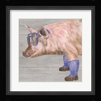 Intellectual Animals V Pig in Boots Framed Print