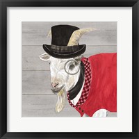 Intellectual Animals VI Goat with Hat Framed Print