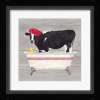 Bath time for Cows Tub Framed Print