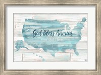 God Bless America USA Map Fine Art Print