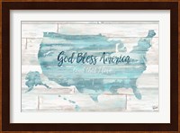 God Bless America USA Map Fine Art Print