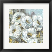 White Flowers with Gold Fine Art Print